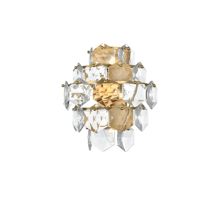 Elegant Lighting Adaline 4 Light 14" Wall Sconce, Satin Gold/Clear