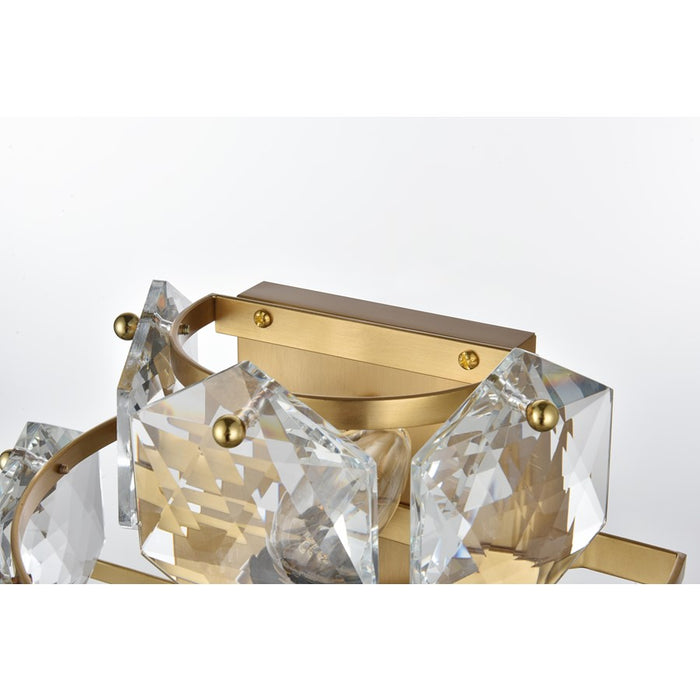 Elegant Lighting Adaline 4 Light 14" Wall Sconce, Satin Gold/Clear