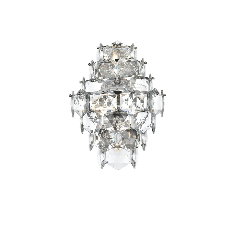 Elegant Lighting Adaline 4 Light 18" Wall Sconce, Chrome/Clear