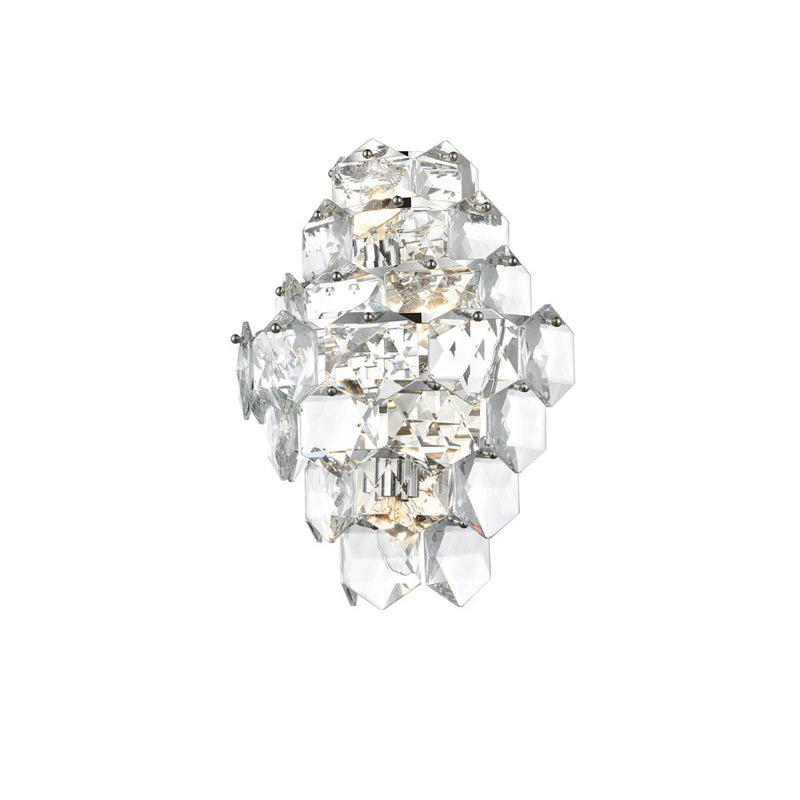 Elegant Lighting Adaline 4 Light 18" Wall Sconce, Chrome/Clear