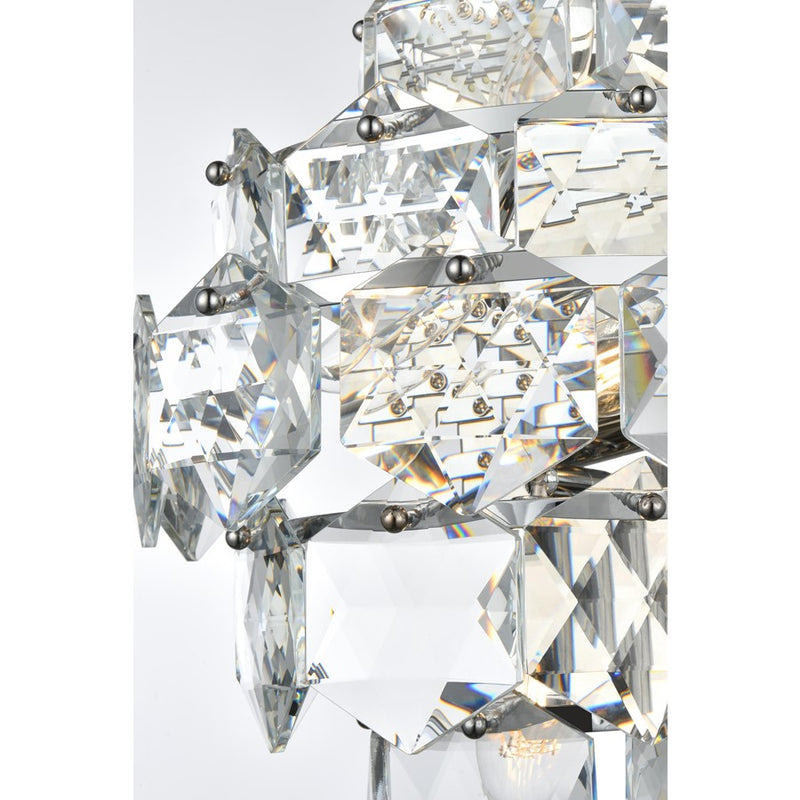 Elegant Lighting Adaline 4 Light 18" Wall Sconce, Chrome/Clear