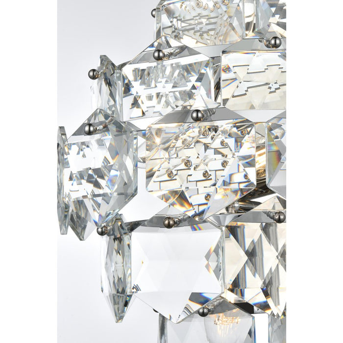 Elegant Lighting Adaline 4 Light 18" Wall Sconce, Chrome/Clear