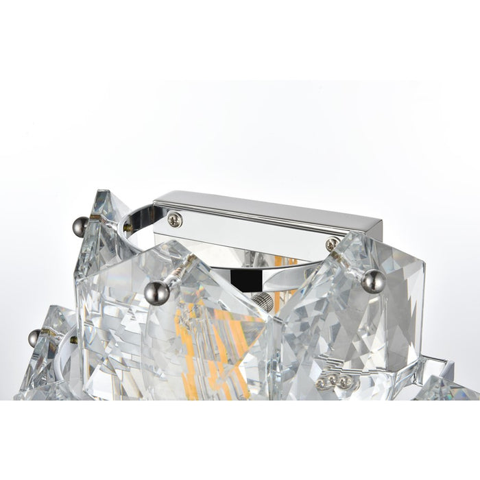 Elegant Lighting Adaline 4 Light 18" Wall Sconce, Chrome/Clear