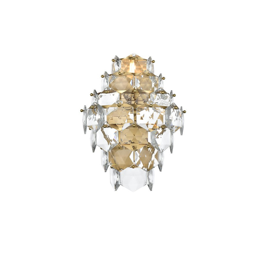 Elegant Lighting Adaline 4 Light 18" Wall Sconce, Satin Gold/Clear