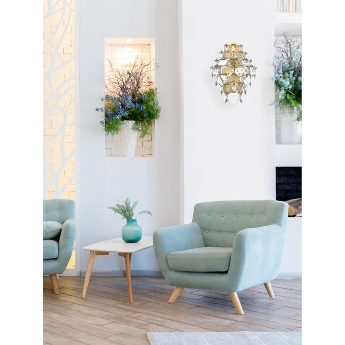 Elegant Lighting Adaline 4 Light 18" Wall Sconce, Satin Gold/Clear