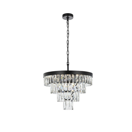 Elegant Lighting Josephine 10 Light 20" Chandelier, Black/Clear - 1060D20BK