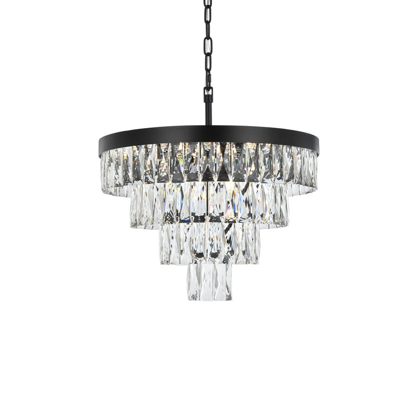 Elegant Lighting Josephine 10 Light 20" Chandelier, Black/Clear