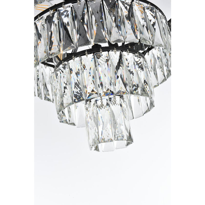 Elegant Lighting Josephine 10 Light 20" Chandelier, Black/Clear
