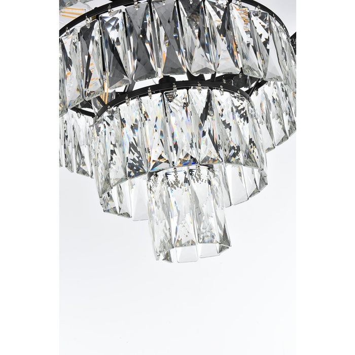 Elegant Lighting Josephine 10 Light 20" Chandelier, Black/Clear