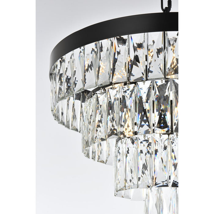 Elegant Lighting Josephine 10 Light 20" Chandelier, Black/Clear