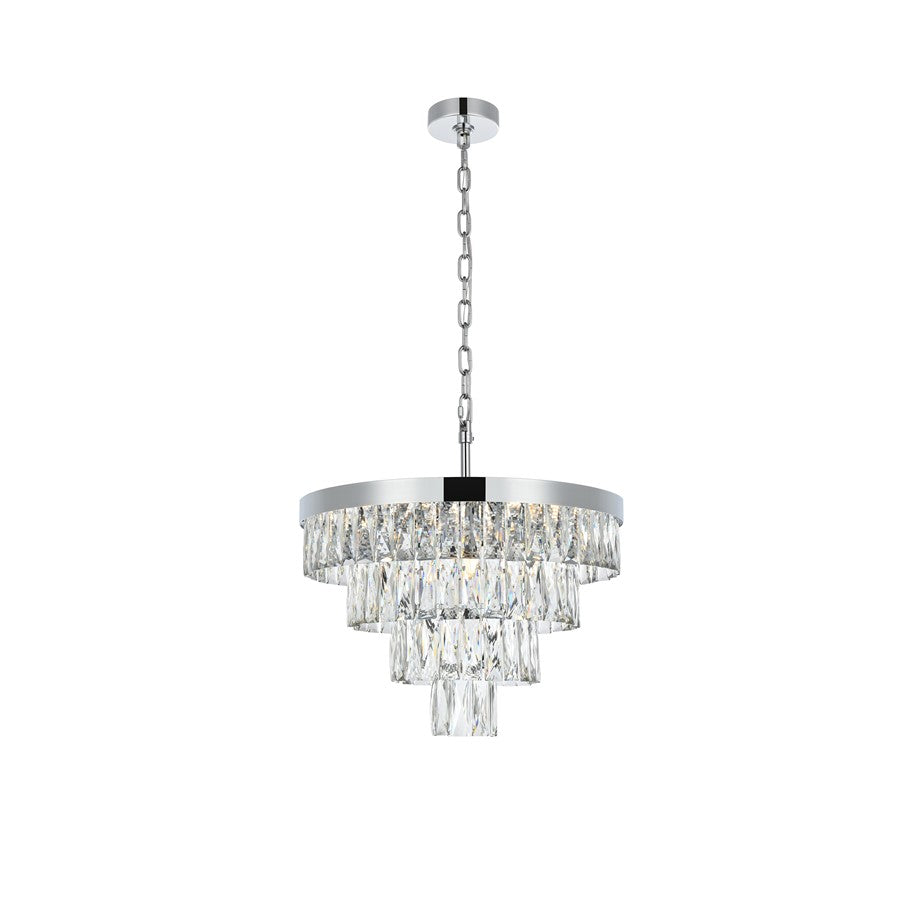 Elegant Lighting Josephine 10 Light 20" Chandelier, Chrome/Clear - 1060D20C