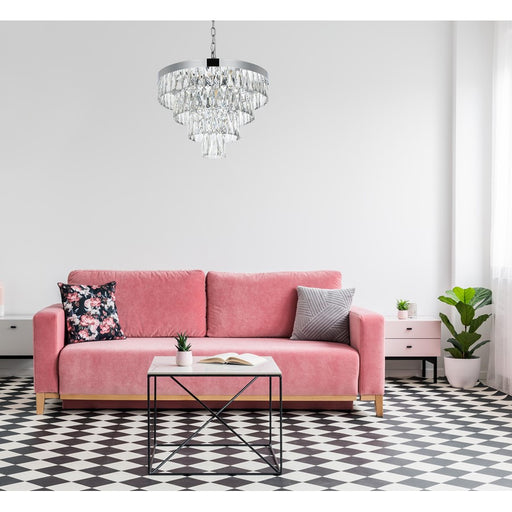 Elegant Lighting Josephine 10 Light 20" Chandelier, Chrome/Clear