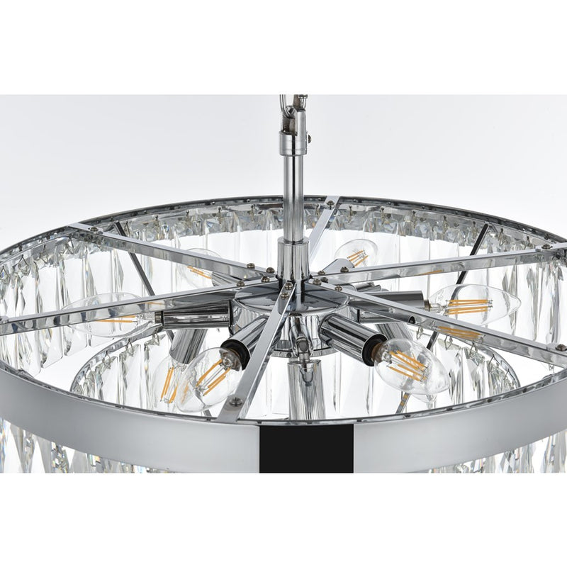 Elegant Lighting Josephine 10 Light 20" Chandelier, Chrome/Clear