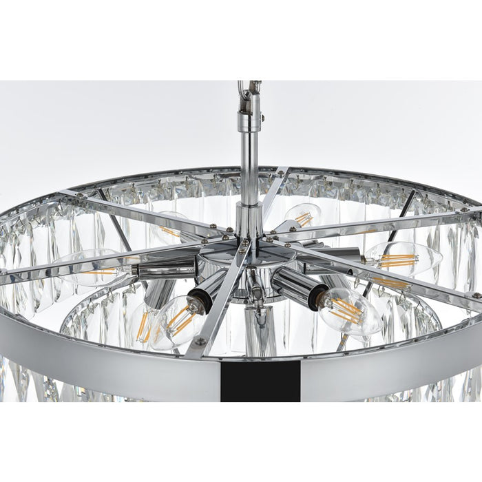 Elegant Lighting Josephine 10 Light 20" Chandelier, Chrome/Clear
