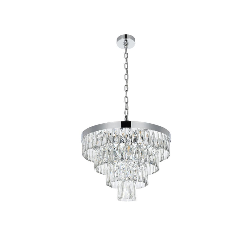 Elegant Lighting Josephine 10 Light 20" Chandelier, Chrome/Clear