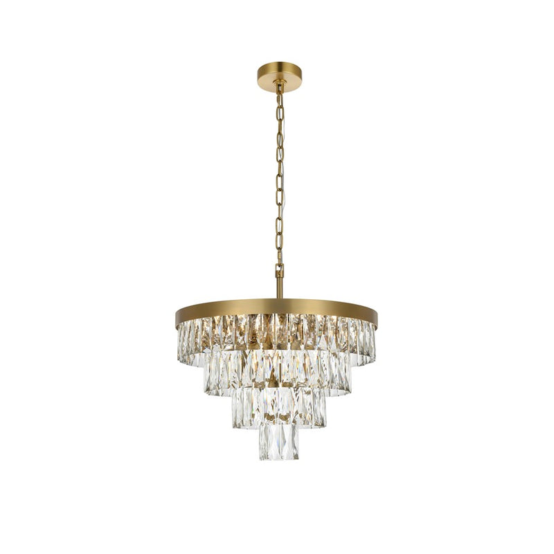 Elegant Lighting Josephine 10 Light 20" Chandelier, Satin Gold/Clear