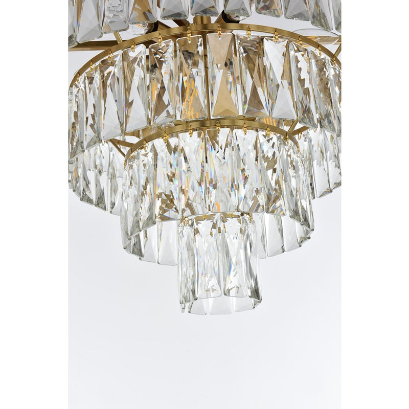 Elegant Lighting Josephine 10 Light 20" Chandelier, Satin Gold/Clear
