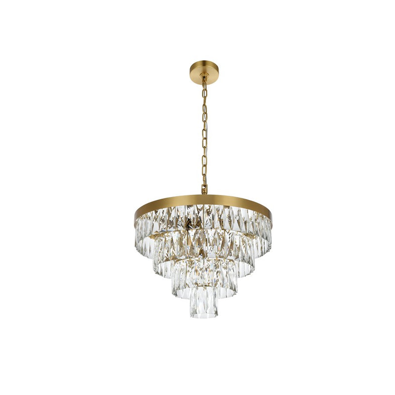 Elegant Lighting Josephine 10 Light 20" Chandelier, Satin Gold/Clear