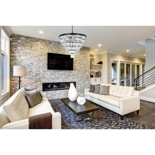 Elegant Lighting Josephine 13 Light 27.5" Chandelier, Black/Clear