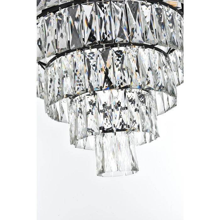 Elegant Lighting Josephine 13 Light 27.5" Chandelier, Black/Clear