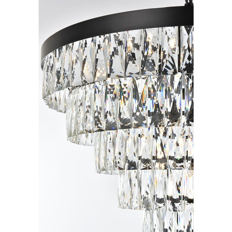 Elegant Lighting Josephine 13 Light 27.5" Chandelier, Black/Clear