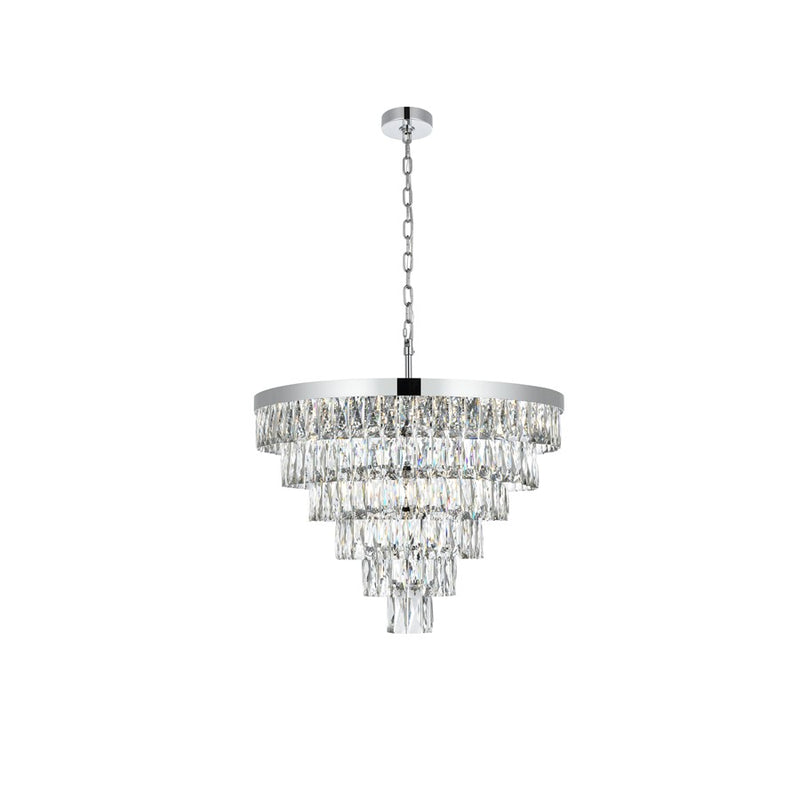 Elegant Lighting Josephine 13 Light 27.5" Chandelier, Chrome/Clear
