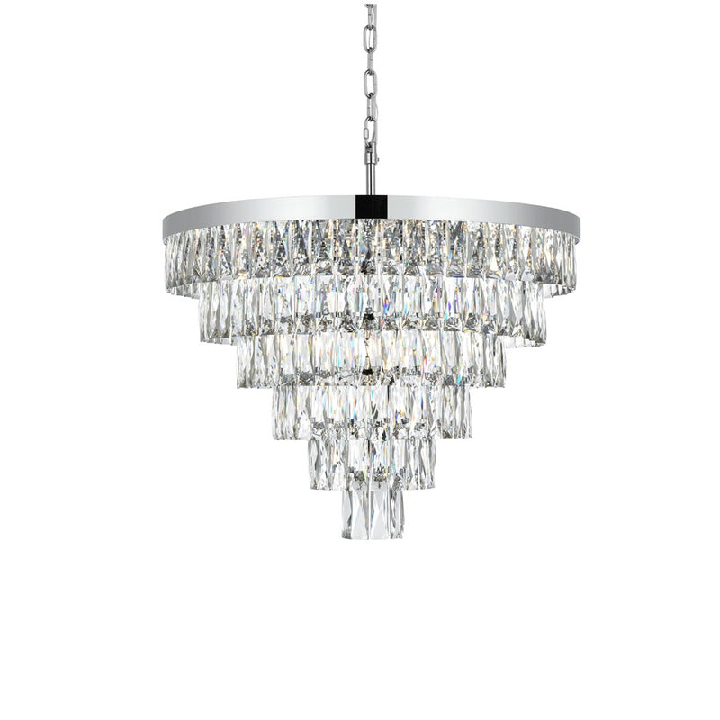 Elegant Lighting Josephine 13 Light 27.5" Chandelier, Chrome/Clear