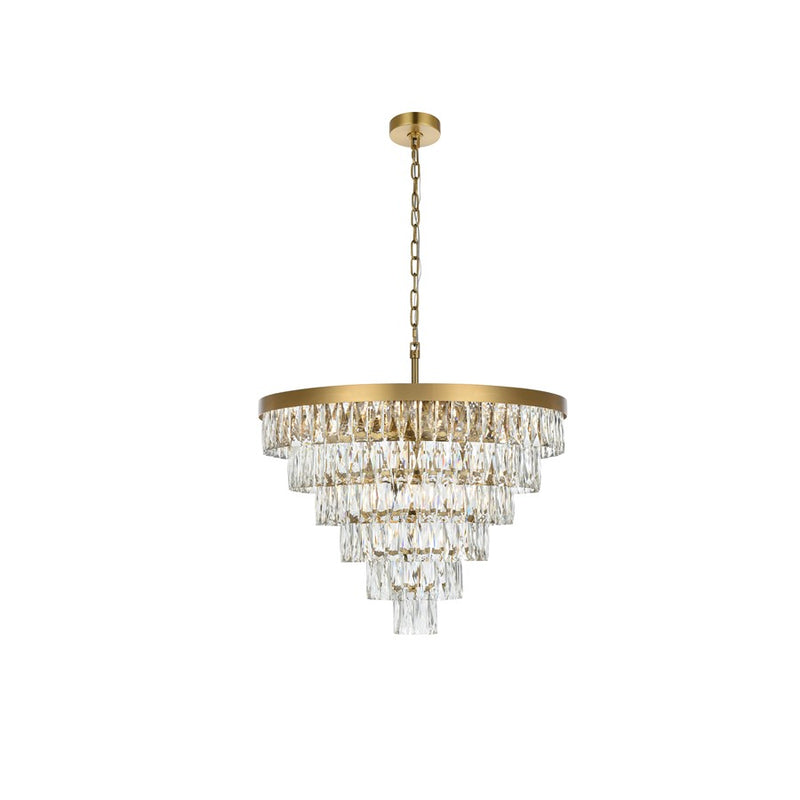 Elegant Lighting Josephine 13Lt 27.5" Chandelier, Satin Gold/Clear