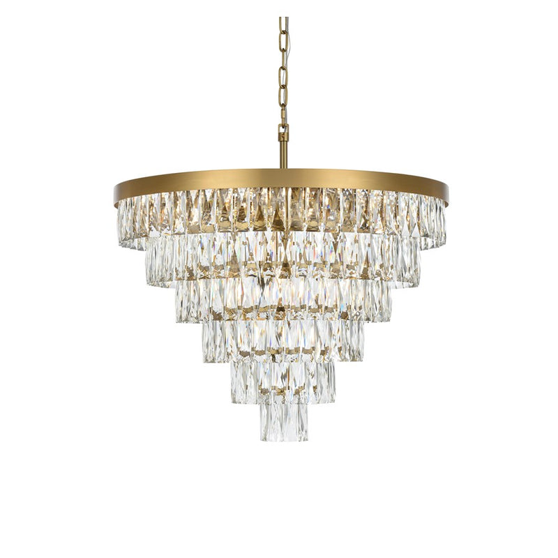 Elegant Lighting Josephine 13Lt 27.5" Chandelier, Satin Gold/Clear