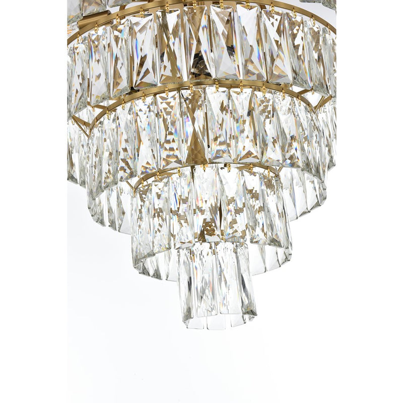Elegant Lighting Josephine 13Lt 27.5" Chandelier, Satin Gold/Clear