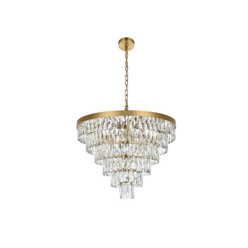 Elegant Lighting Josephine 13Lt 27.5" Chandelier, Satin Gold/Clear
