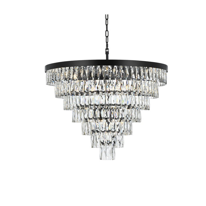 Elegant Lighting Josephine 25 Light 32" Chandelier, Black/Clear