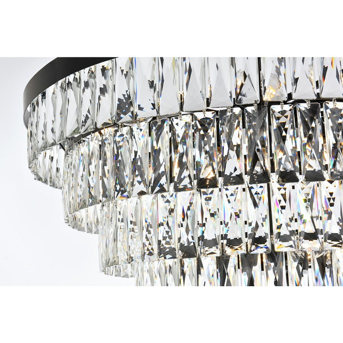 Elegant Lighting Josephine 25 Light 32" Chandelier, Black/Clear