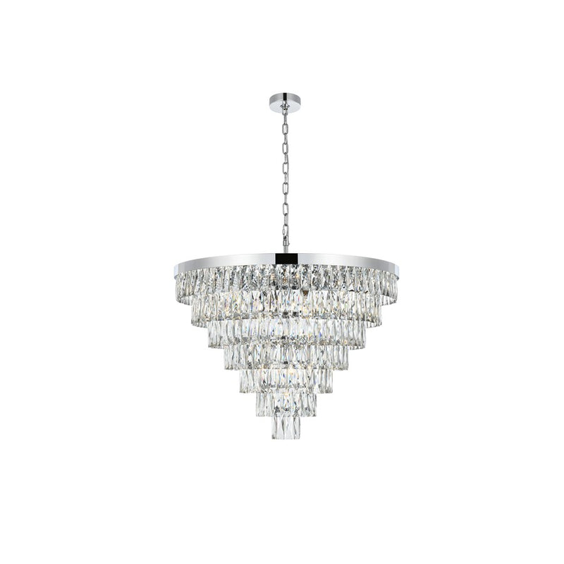 Elegant Lighting Josephine 25 Light 32" Chandelier, Chrome/Clear