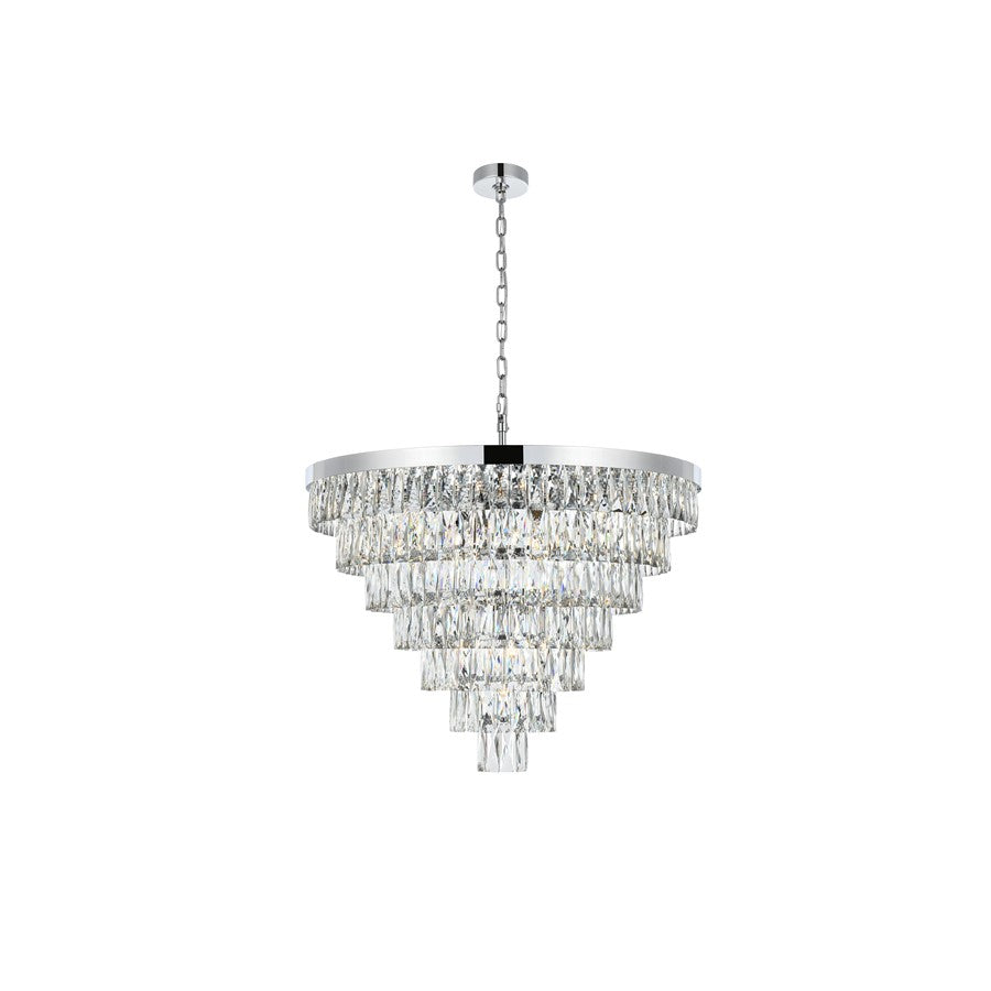 Elegant Lighting Josephine 25 Light 32" Chandelier, Chrome/Clear - 1060D32C