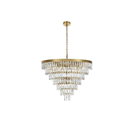 Elegant Lighting Josephine 25 Light 32" Chandelier, Satin Gold/Clear - 1060D32SG