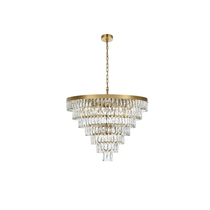 Elegant Lighting Josephine 25 Light 32" Chandelier, Satin Gold/Clear