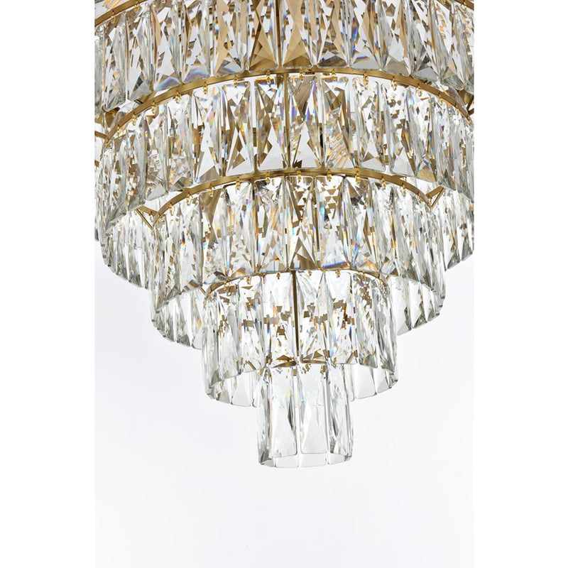 Elegant Lighting Josephine 25 Light 32" Chandelier, Satin Gold/Clear