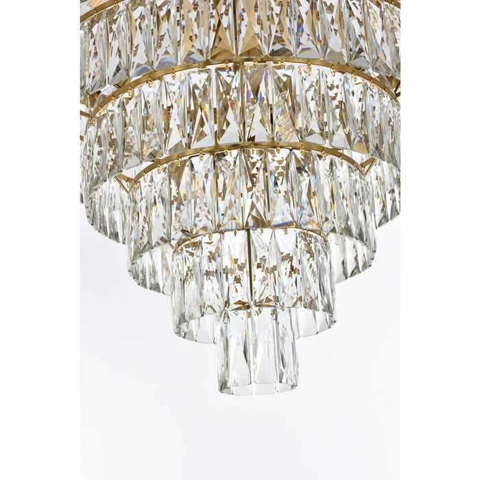 Elegant Lighting Josephine 25 Light 32" Chandelier, Satin Gold/Clear