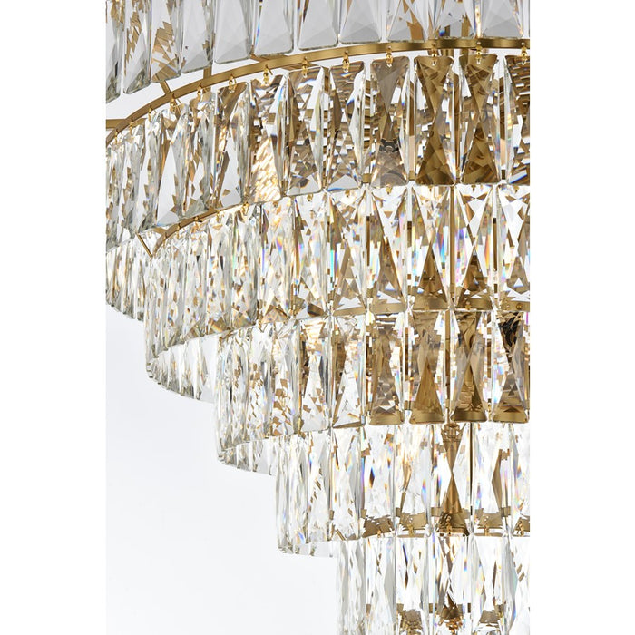 Elegant Lighting Josephine 25 Light 32" Chandelier, Satin Gold/Clear