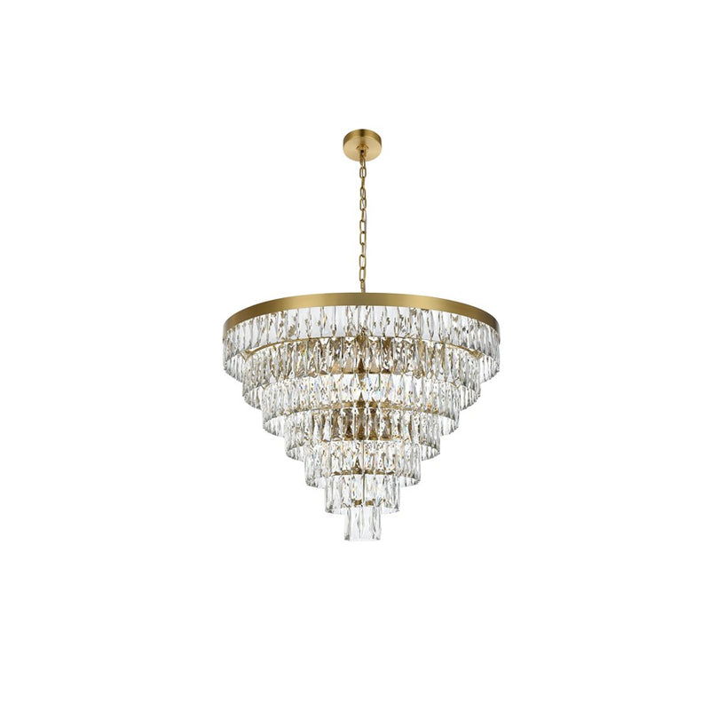 Elegant Lighting Josephine 25 Light 32" Chandelier, Satin Gold/Clear