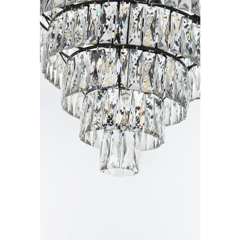 Elegant Lighting Josephine 29 Light 36" Chandelier, Black/Clear