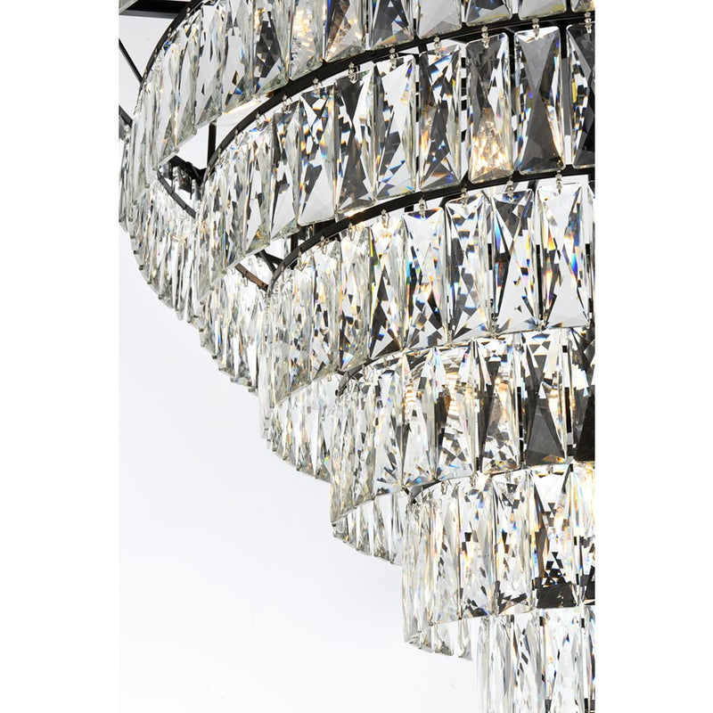 Elegant Lighting Josephine 29 Light 36" Chandelier, Black/Clear