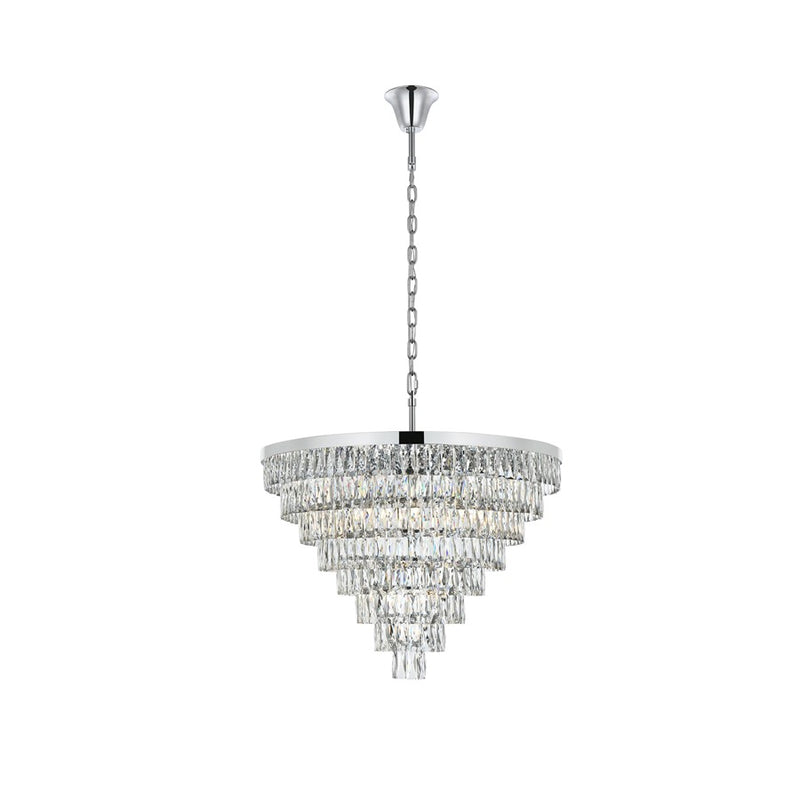 Elegant Lighting Josephine 29 Light 36" Chandelier, Chrome/Clear