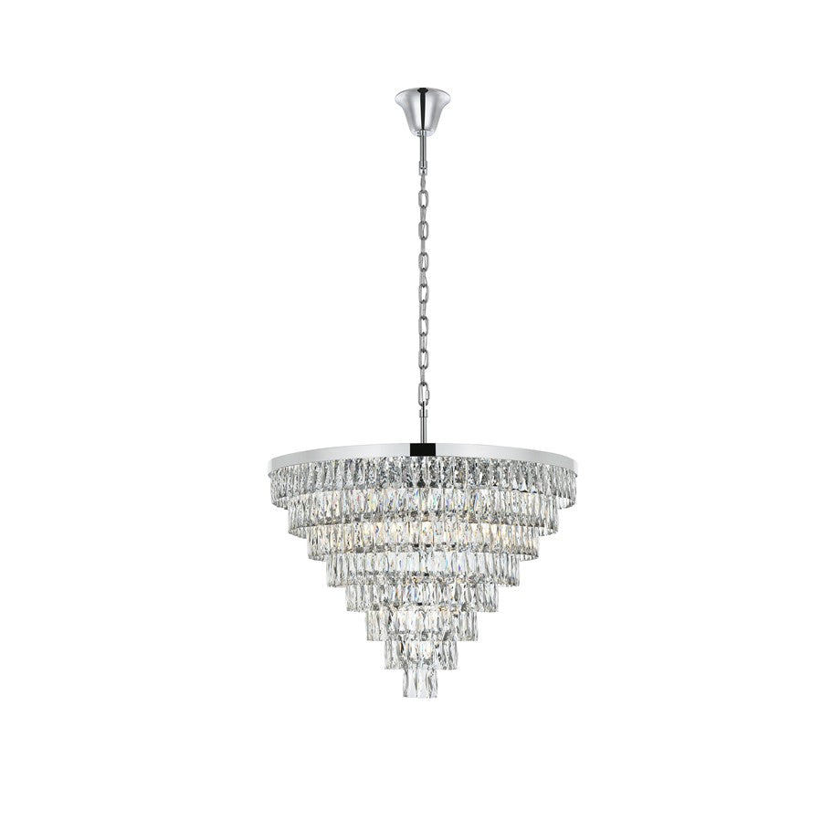 Elegant Lighting Josephine 29 Light 36" Chandelier, Chrome/Clear - 1060D36C