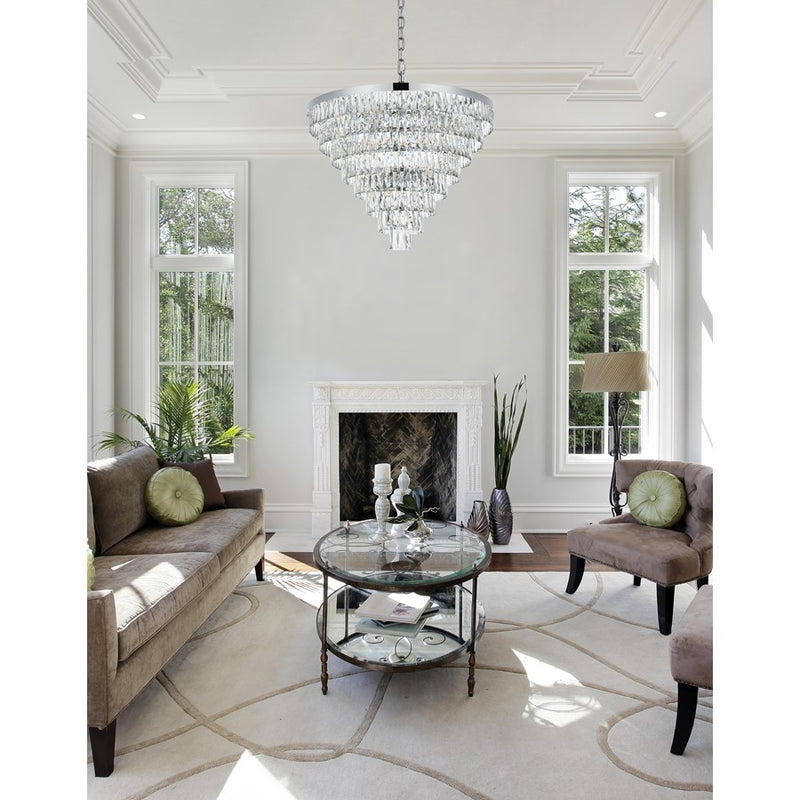 Elegant Lighting Josephine 29 Light 36" Chandelier, Chrome/Clear