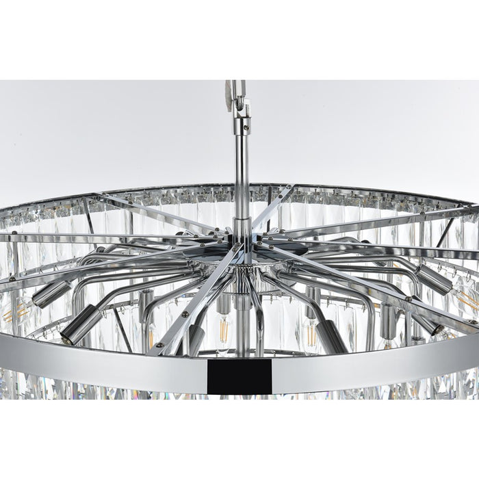 Elegant Lighting Josephine 29 Light 36" Chandelier, Chrome/Clear