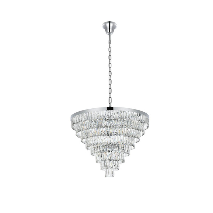 Elegant Lighting Josephine 29 Light 36" Chandelier, Chrome/Clear