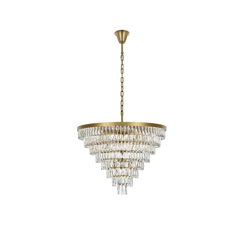 Elegant Lighting Josephine 29 Light 36" Chandelier, Satin Gold/Clear