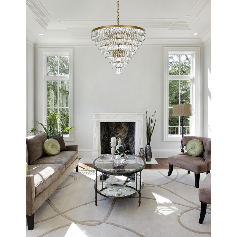Elegant Lighting Josephine 29 Light 36" Chandelier, Satin Gold/Clear
